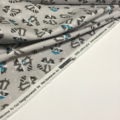 Baumwolle | welcome to our neighborwood | Waschbär hellgrau